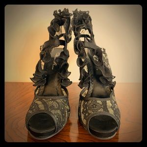 Wild Rose mesh stilettos